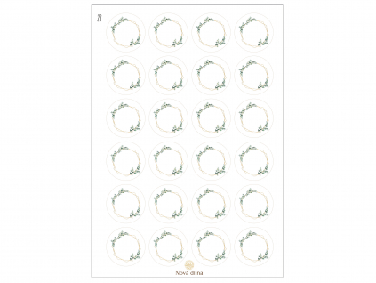 Svatební samolepky Hexagon s eukalyptem kolečka