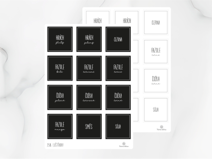 Etikety na dózy luštěniny