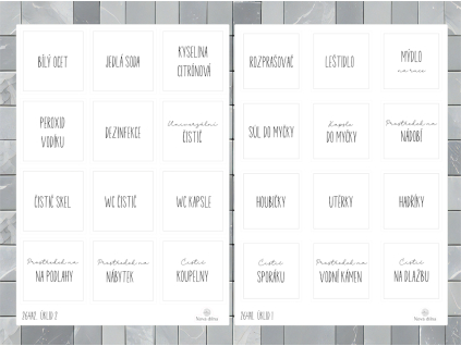 Samolepky pro organizaci úklidových prostředků