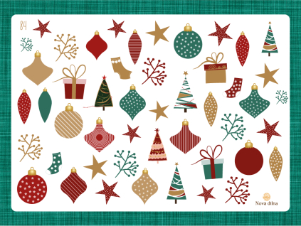 Samolepky vánoční ozdoby