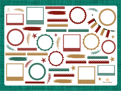 Samolepky vánoční jmenovky