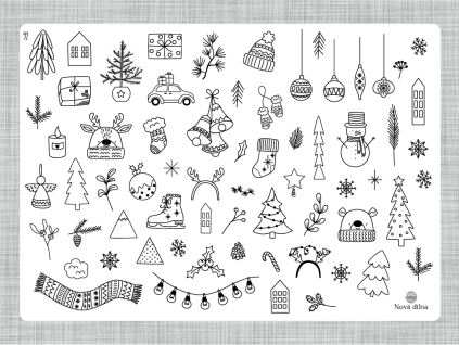 Samolepky doodle vánoce