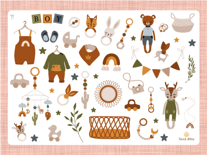 99 Samolepky pro miminko chlapečka boho