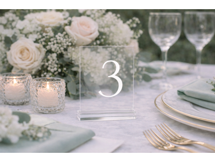 Svatební cedulka označení stolu