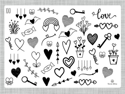 100 Zamilovaná srdíčka