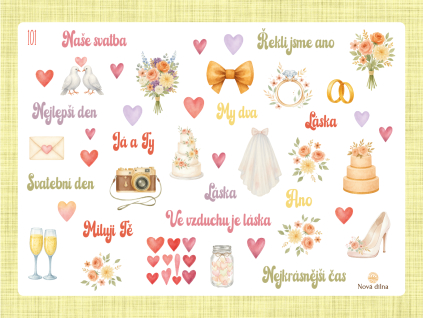 Svatební samolepky Bella