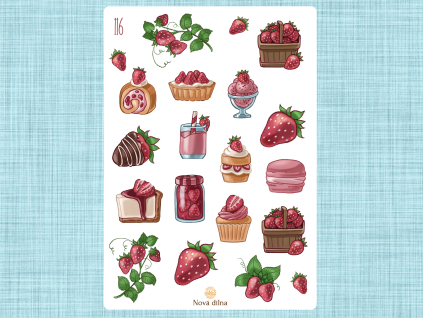 A5 samolepky jahody