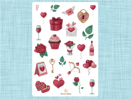 Samolepky Valentýnské dobroty A5