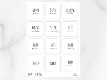 Etikety kosmetika bílé