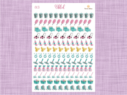 samolepky do diáře úklid