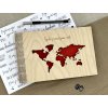 Dřevěné fotoalbum Mapa s ohebnou vazbou