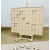 Dřevěné svatební puzzle květy