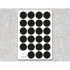 černé kulaté etikety