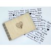 Dřevěné album srdce s dřevěnou vazbou