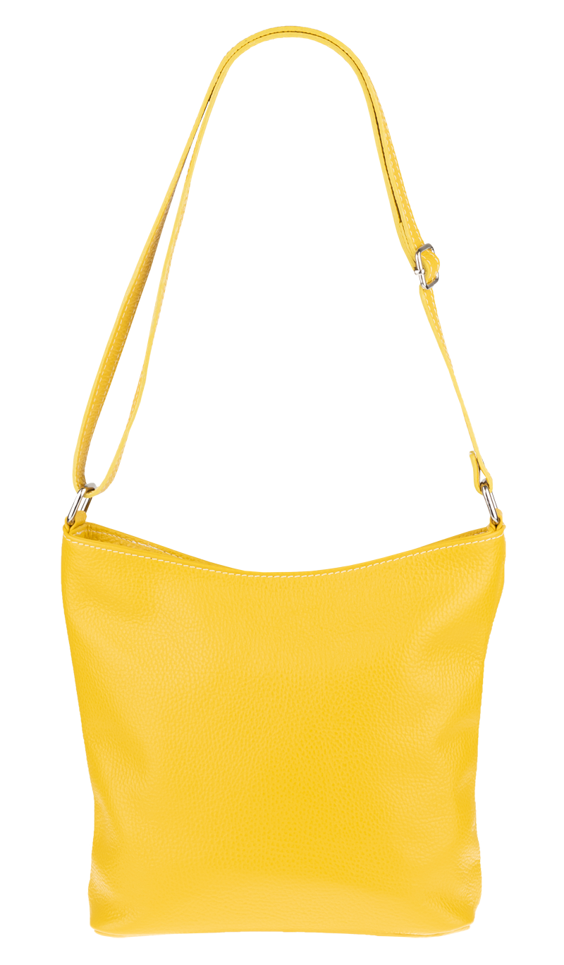 Žlutá italská kožená kabelka přes rameno Ebe Gialla