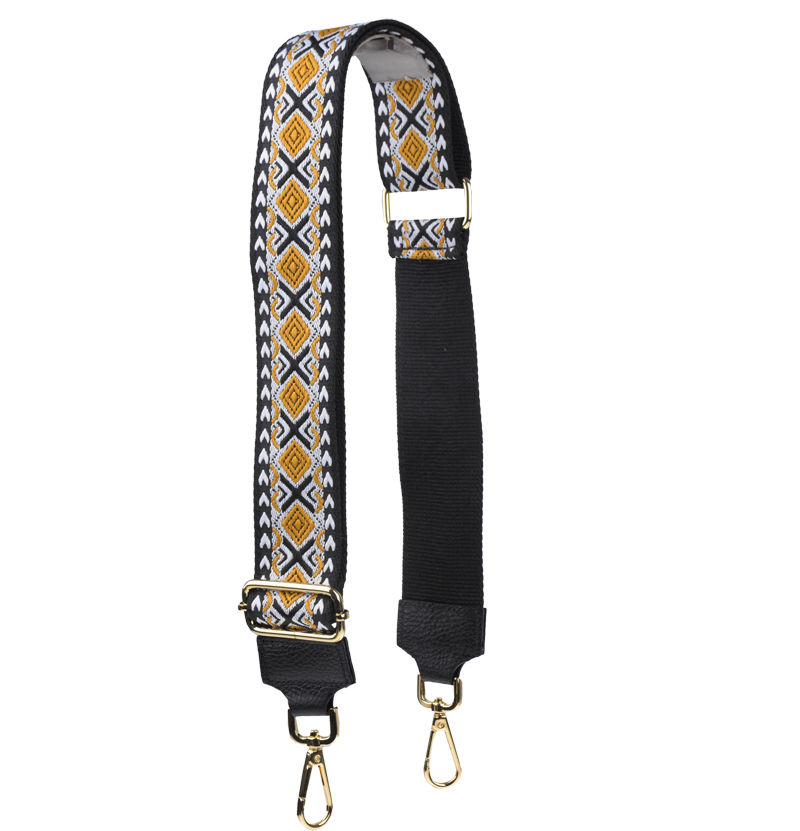 NovaKabelka.cz Látkový přídavný popruh černo-žlutý