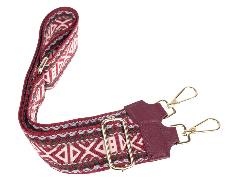 NovaKabelka.cz Látkový přídavný popruh ornamento bordo