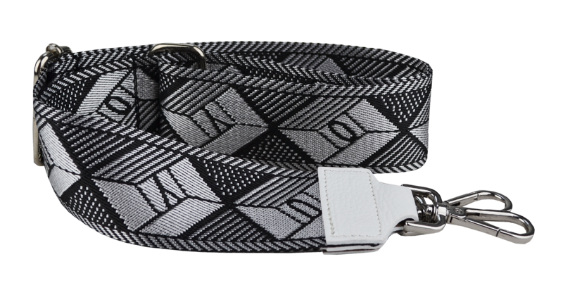 NovaKabelka.cz Látkový přídavný popruh geometrico nero bianco