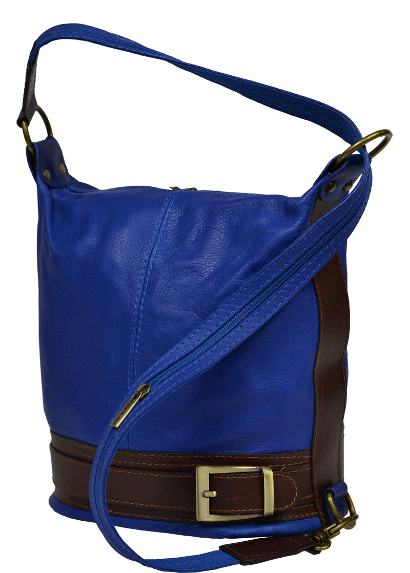 Kožená kabelka crossbody Adele Blu Marina