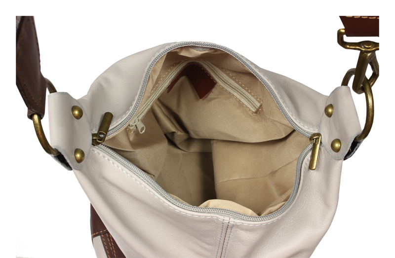Kožená kabelka crossbody Adele Grigia 2