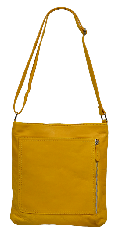 Kožená kabelka crossbody Flora Gialla