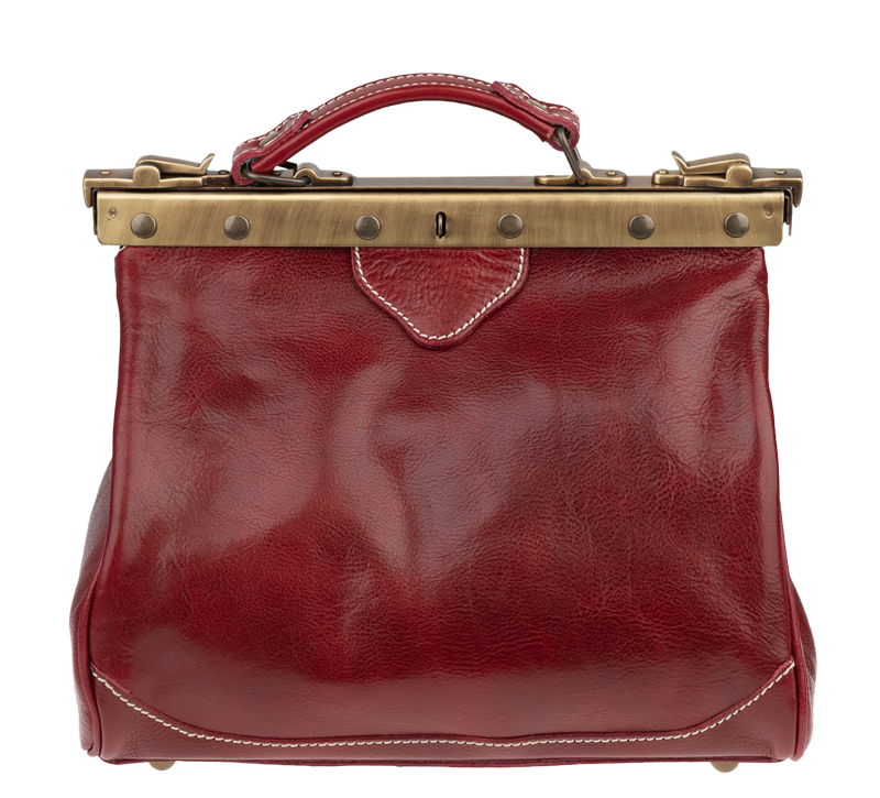 Červená kožená kabelka Regina Rossa