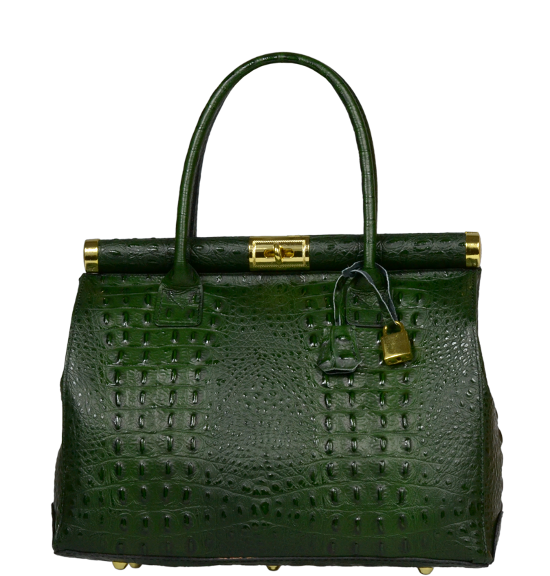 Zelená kožená kabelka Laureta Verde Cocco
