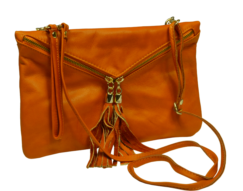 Malé kožené psaníčko Maida Arancio