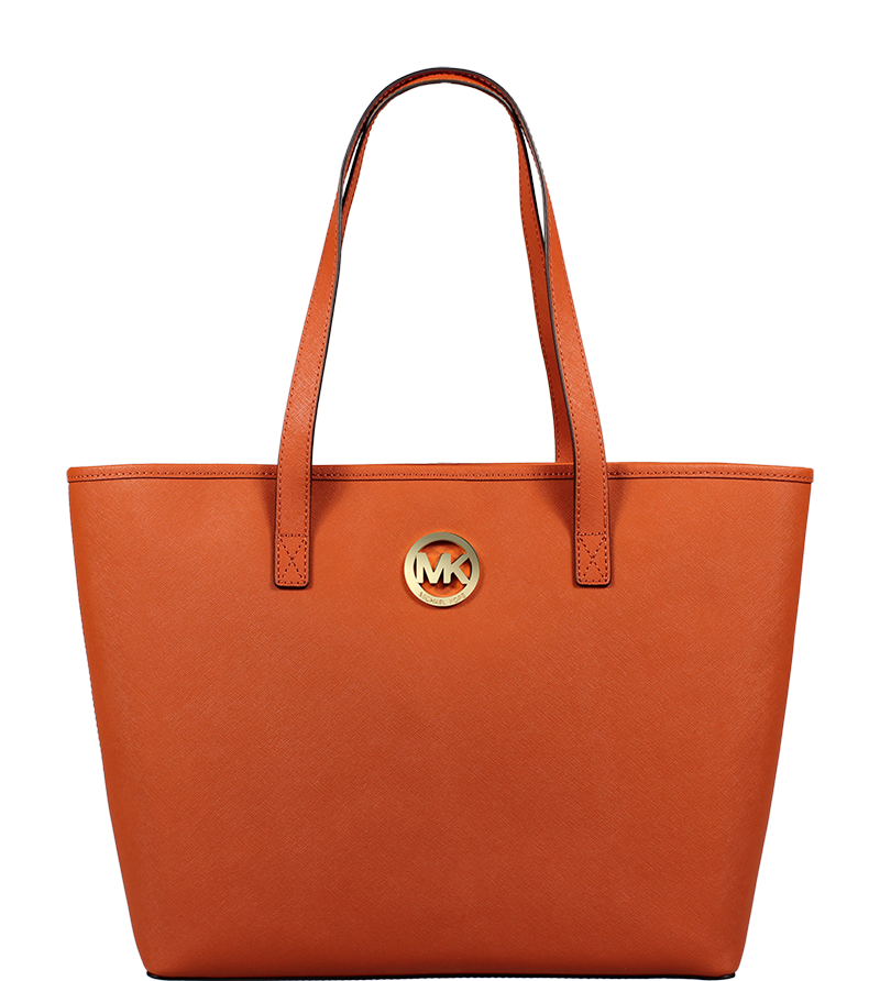 Kožená kabelka Michael Kors MD Travel Tote Burnt Orange