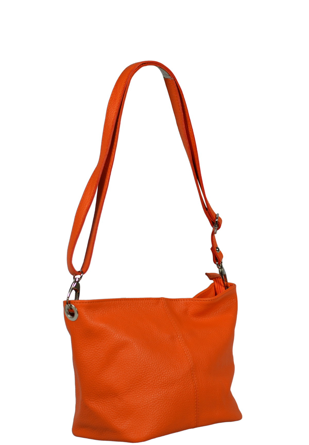 Malá kožená oranžová kabelka Batilda Arancione Chiaro