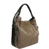 Italská kožená kabelka Gemma Taupe Nera