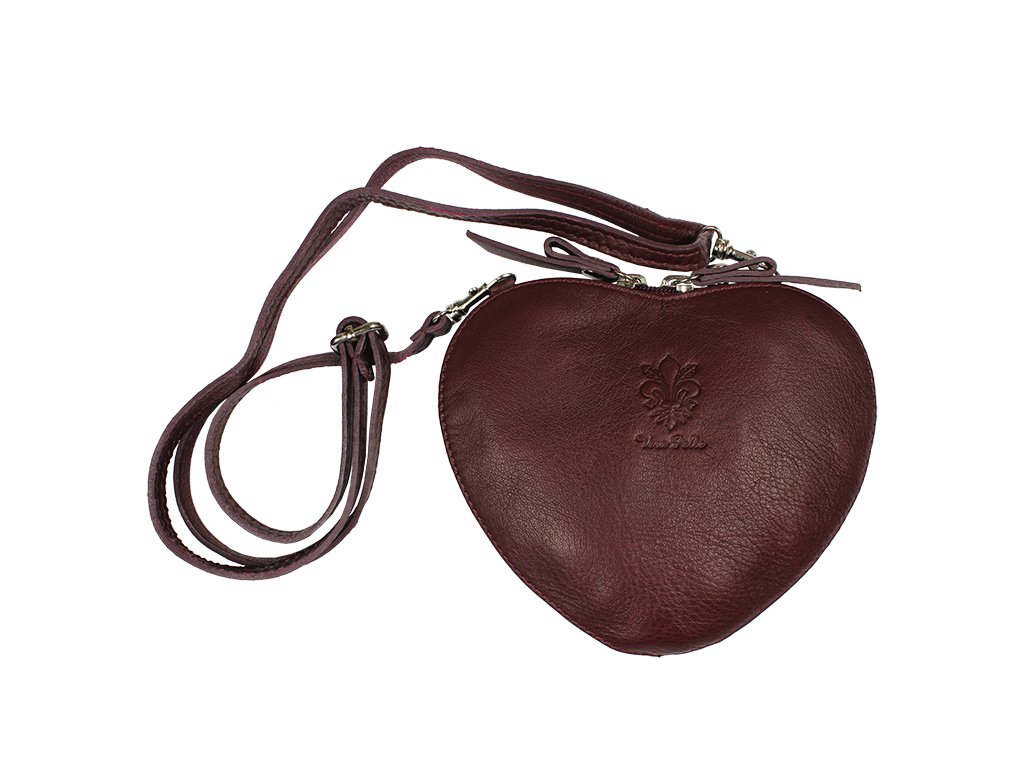 Kožená kabelka v tvare srdca Cuore Viola