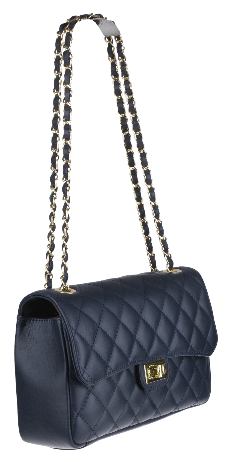 NovaKabelka.sk Eliana Blu.
Dĺžka retiazky cez rameno je 120 cm.
Ďalšie farebné varianty kabelky nájdete tu.