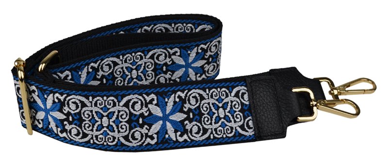 Látkový prídavný popruh modro-biely