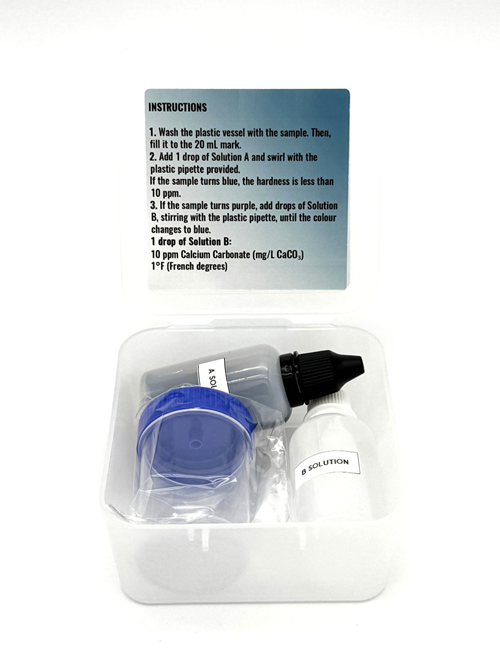FLOIXEM® Kit CaCO3 kapičková testovací sada pro analýzu tvrdosti vody
