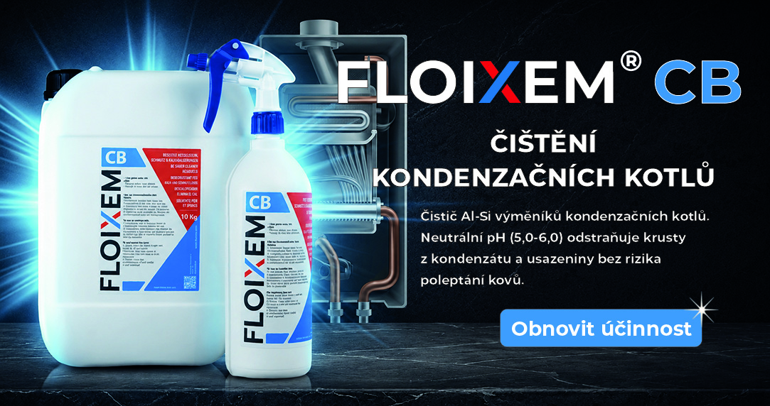FLOIXEM® CB šetrný čistič výměníků kondenzačních kotlů na spalinové straně (Ready-to-use)