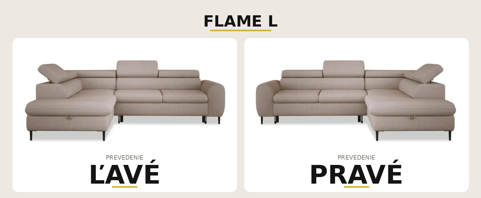 Sedací souprava FLAME L – levé a pravé provedení
