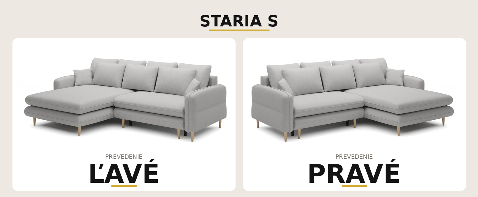 Sedací souprava STARIA S – levé a pravé provedení