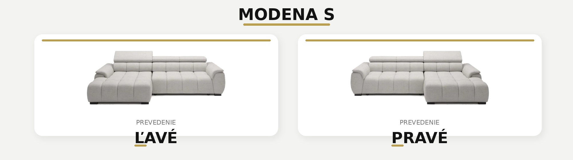 Rohová sedacia súprava MODENA S – ľavé a pravé prevedenie