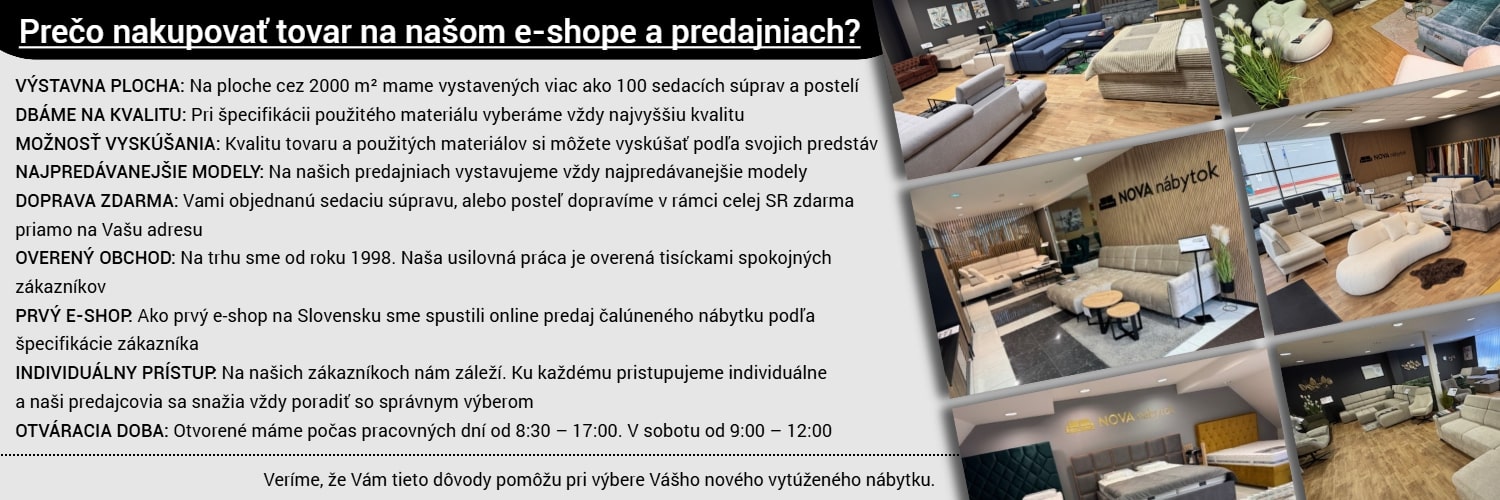 Prečo nakupovať v NOVA nábytku – prehľad výhod nákupu.