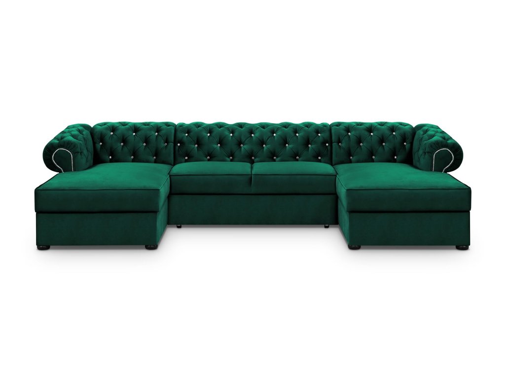 Sedacia súprava VALENTINO U, DARK GREEN – Kronos 19 (Cenová kategória látky akciová látka)