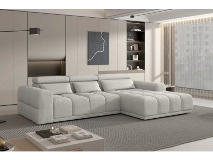 Sedačka GRANDIO S v svetlom interiéri obývačky, celkový pohľad spredu