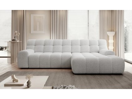 Svetlá sedacia súprava BEACH S v elegantnom interiéri obývačky, celkový pohľad