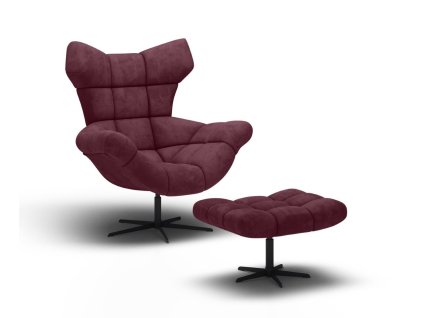 Kreslo + taburet CORAL (Cenová skupina látky basic 1cs)