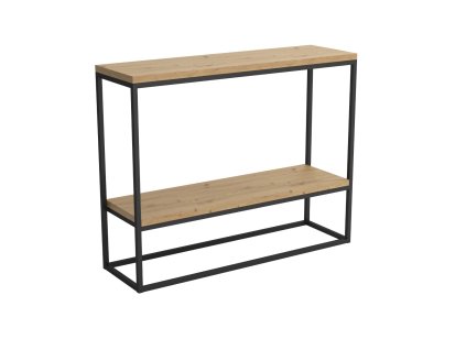 Regál DULIT (Konštrukcia black / čierna, Vrchný plát artisan oak / dub artisan)