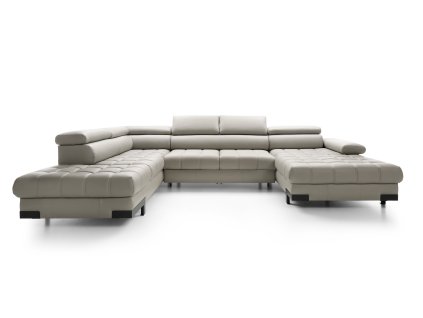 Kožená sedačka PANARO XL v tvare U, pohľad spredu