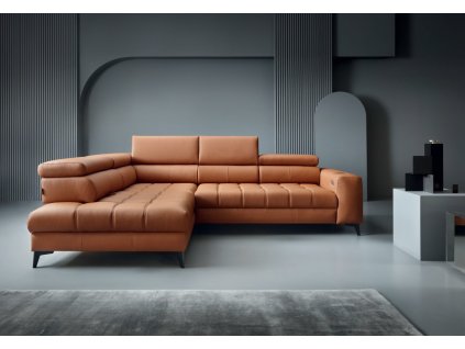 Kožená sedačka ROBERTO v modernom interiéri, rohová sedacia súprava