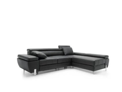 Kožená rohová sedačka TALVERA Mini v tvare L, pohľad spredu