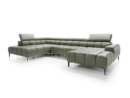 Luxusná kožená účková sedačka COTTA XL, pohľad spredu, regulácia hĺbky sedu