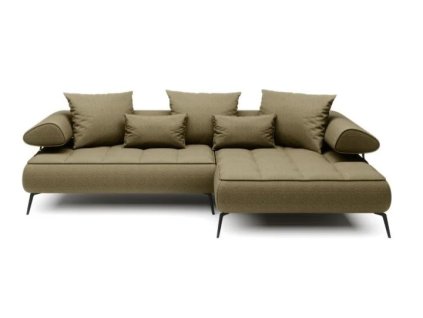 Kožená sedacia súprava AKIRA Mini – rohová sedačka s leňoškou a vankúšmi